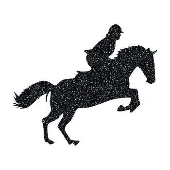 Samolepící dekorace SAMOLEPKA Kůň 014 pravá skok s jezdcem (85 - Ultra Metalic černá) NA AUTO, NÁLEPKA, FÓLIE, POLEP, TUNING, VLASTNÍ TEXT, TISK, AUTOSAMOLEPKY.cz, POLEPY, OBRÁZEK, LOGO, SAMOLEPKY