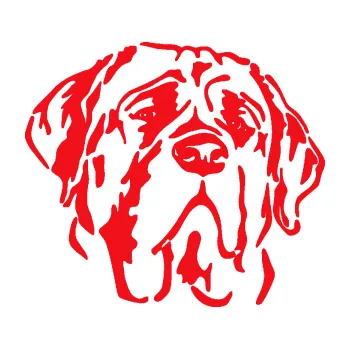 Polep vozidla SAMOLEPKA Pes 125 pravá anglický mastif (10 - červená) NA AUTO, NÁLEPKA, FÓLIE, POLEP, TUNING, VLASTNÍ TEXT, TISK, AUTOSAMOLEPKY.cz, POLEPY, OBRÁZEK, LOGO, SAMOLEPKY