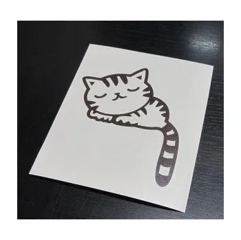 Samolepící dekorace Kočka 004 levá (17 - šedá) SAMOLEPKA NA AUTO, NÁLEPKA, FÓLIE, POLEP, TUNING, VLASTNÍ TEXT, TISK, AUTOSAMOLEPKY.cz, POLEPY, OBRÁZEK, LOGO, 3D STICKERS