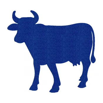 Samolepící dekorace Kráva 002 levá (89 - Ultra Metalic modrá tmavá) SAMOLEPKA NA AUTO, NÁLEPKA, FÓLIE, POLEP, TUNING, VLASTNÍ TEXT, TISK, AUTOSAMOLEPKY.cz, POLEPY, OBRÁZEK, LOGO, 3D STICKERS