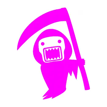 Autodoplněk Samolepka na auto Domo 021 pravá smrtka s kosou (72 - Fluorescentní růžová) NÁLEPKA, FÓLIE, POLEPY, TUNING, VLASTNÍ TEXT, TISK, AUTOSAMOLEPKY.cz, SAMOLEPKY, OBRÁZEK, LOGO, VÝROBA, PRODEJ