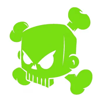 Samolepicí dekorace na vozidlo Kenblock lebka plná levá (04 - zelená kawasaki) SAMOLEPKA NA AUTO, NÁLEPKA, FÓLIE, POLEP, TUNING, VLASTNÍ TEXT, TISK, AUTOSAMOLEPKY.cz, POLEPY, OBRÁZEK, LOGO, 3D STICKERS