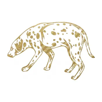 Polep vozidla SAMOLEPKA Pes 001 levá Dalmatin (59 - 3D karbon zlatý) NA AUTO, NÁLEPKA, FÓLIE, POLEP, TUNING, VLASTNÍ TEXT, TISK, AUTOSAMOLEPKY.cz, POLEPY, OBRÁZEK, LOGO, SAMOLEPKY