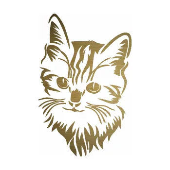 Samolepící dekorace SAMOLEPKA Kočka 018 levá (64 - škrábaný kov zlatý) NA AUTO, NÁLEPKA, FÓLIE, POLEP, TUNING, VLASTNÍ TEXT, TISK, AUTOSAMOLEPKY.cz, POLEPY, OBRÁZEK, LOGO, SAMOLEPKY