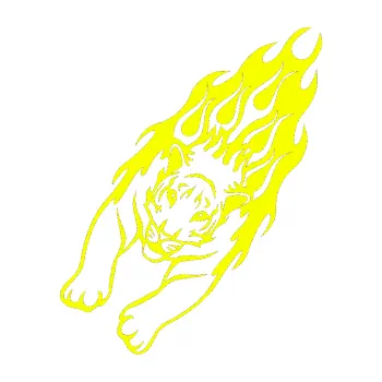 Samolepicí dekorace na vozidlo Animal flames 024 levá tygr (70 - Fluorescentní žlutá) SAMOLEPKA NA AUTO, NÁLEPKA, FÓLIE, POLEP, TUNING, VLASTNÍ TEXT, TISK, AUTOSAMOLEPKY.cz, POLEPY, OBRÁZEK, LOGO, 3D STICKERS