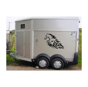 Samolepicí dekorace na vozidlo Animal flames 008 levá kůň (17 - šedá) SAMOLEPKA NA AUTO, NÁLEPKA, FÓLIE, POLEP, TUNING, VLASTNÍ TEXT, TISK, AUTOSAMOLEPKY.cz, POLEPY, OBRÁZEK, LOGO, 3D STICKERS