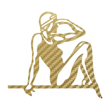 Polep vozidla SAMOLEPKA Plavkyně 001 pravá (59 - 3D karbon zlatý) NA AUTO, NÁLEPKA, FÓLIE, POLEP, TUNING, VLASTNÍ TEXT, TISK, AUTOSAMOLEPKY.cz, POLEPY, OBRÁZEK, LOGO, SAMOLEPKY