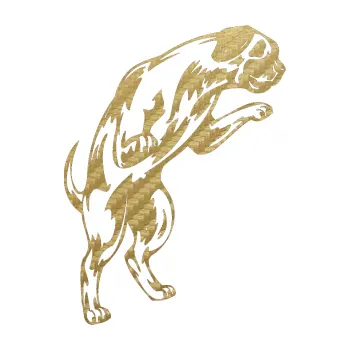 Polep vozidla SAMOLEPKA Pes 050 pravá (59 - 3D karbon zlatý) NA AUTO, NÁLEPKA, FÓLIE, POLEP, TUNING, VLASTNÍ TEXT, TISK, AUTOSAMOLEPKY.cz, POLEPY, OBRÁZEK, LOGO, SAMOLEPKY