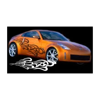 Polep vozidla SAMOLEPKA Samolepka na bok plameny 084 (64 - škrábaný kov zlatý) NA AUTO, NÁLEPKA, FÓLIE, POLEP, TUNING, VLASTNÍ TEXT, TISK, AUTOSAMOLEPKY.cz, POLEPY, OBRÁZEK, LOGO, SAMOLEPKY