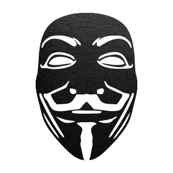 Samolepící dekorace SAMOLEPKA Anonymous 001 maska (63 - škrábaný kov černý) NA AUTO, NÁLEPKA, FÓLIE, POLEP, TUNING, VLASTNÍ TEXT, TISK, AUTOSAMOLEPKY.cz, POLEPY, OBRÁZEK, LOGO, SAMOLEPKY