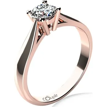 Prsten Couple, Elegantní zásnubní prsten Rose, růžové zlato a velký zirkon, vel. 53, prům. 16.9 mm, 585-68-1-4015.4C00.0.53.001