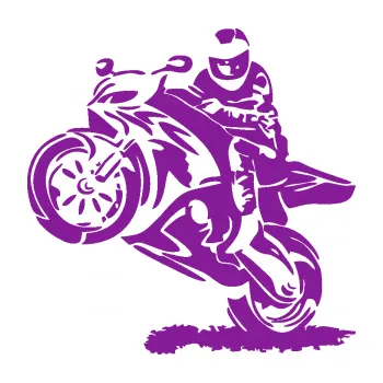 Samolepící dekorace Motorkář 010 levá (14 - fialová) SAMOLEPKA NA AUTO, NÁLEPKA, FÓLIE, POLEP, TUNING, VLASTNÍ TEXT, TISK, AUTOSAMOLEPKY.cz, POLEPY, OBRÁZEK, LOGO, 3D STICKERS