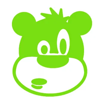 Samolepící dekorace SAMOLEPKA Medvěd 003 pravá kreslená hlava (04 - zelená kawasaki) NA AUTO, NÁLEPKA, FÓLIE, POLEP, TUNING, VLASTNÍ TEXT, TISK, AUTOSAMOLEPKY.cz, POLEPY, OBRÁZEK, LOGO, SAMOLEPKY