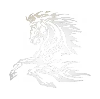 Samolepící dekorace SAMOLEPKA Kůň 074 levá (82 - odrazková reflexní bílá) NA AUTO, NÁLEPKA, FÓLIE, POLEP, TUNING, VLASTNÍ TEXT, TISK, AUTOSAMOLEPKY.cz, POLEPY, OBRÁZEK, LOGO, SAMOLEPKY