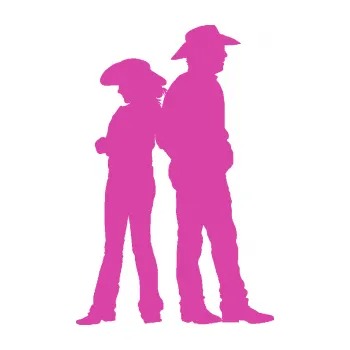 Samolepící dekorace Kovboj a kovbojka 001 pravá (16 - růžová) SAMOLEPKA NA AUTO, NÁLEPKA, FÓLIE, POLEP, TUNING, VLASTNÍ TEXT, TISK, AUTOSAMOLEPKY.cz, POLEPY, OBRÁZEK, LOGO, 3D STICKERS