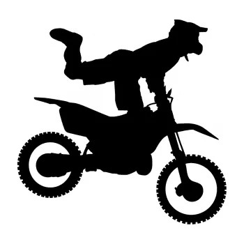 Samolepící dekorace SAMOLEPKA Motorka 038 pravá motokros freestyle (01 - černá) NA AUTO, NÁLEPKA, FÓLIE, POLEP, TUNING, VLASTNÍ TEXT, TISK, AUTOSAMOLEPKY.cz, POLEPY, OBRÁZEK, LOGO, SAMOLEPKY