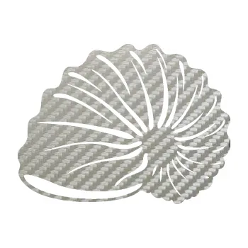 Samolepící dekorace Mušle 002 levá ulita (52 - 3D karbon stříbrný) SAMOLEPKA NA AUTO, NÁLEPKA, FÓLIE, POLEP, TUNING, VLASTNÍ TEXT, TISK, AUTOSAMOLEPKY.cz, POLEPY, OBRÁZEK, LOGO, 3D STICKERS