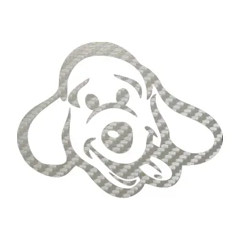 Polep vozidla Pes 078 pravá (52 - 3D karbon stříbrný) SAMOLEPKA NA AUTO, NÁLEPKA, FÓLIE, POLEP, TUNING, VLASTNÍ TEXT, TISK, AUTOSAMOLEPKY.cz, POLEPY, OBRÁZEK, LOGO, 3D STICKERS