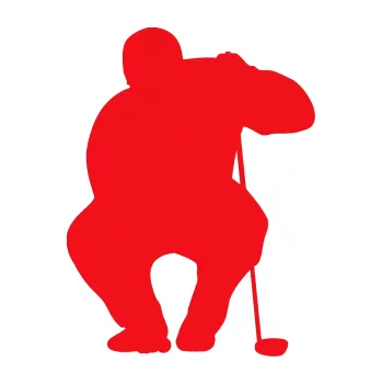 Polep vozidla SAMOLEPKA Golfista 006 pravá (10 - červená) NA AUTO, NÁLEPKA, FÓLIE, POLEP, TUNING, VLASTNÍ TEXT, TISK, AUTOSAMOLEPKY.cz, POLEPY, OBRÁZEK, LOGO, SAMOLEPKY