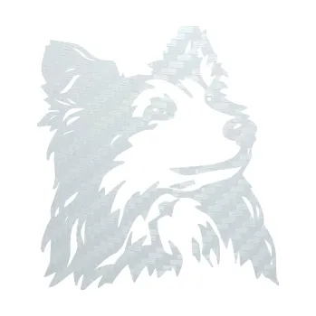 Polep vozidla SAMOLEPKA Pes 141 pravá šeltie (51 - 3D karbon bílý) NA AUTO, NÁLEPKA, FÓLIE, POLEP, TUNING, VLASTNÍ TEXT, TISK, AUTOSAMOLEPKY.cz, POLEPY, OBRÁZEK, LOGO, SAMOLEPKY