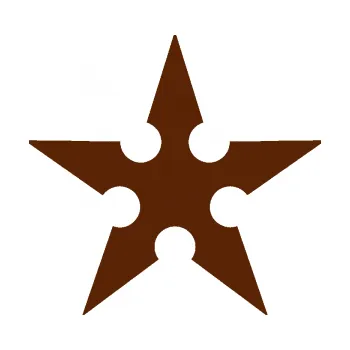 samolepka Ninja hvězda (15 - hnědá) SAMOLEPKA NA AUTO, NÁLEPKA, FÓLIE, POLEP, TUNING, VLASTNÍ TEXT, TISK, AUTOSAMOLEPKY.cz, POLEPY, OBRÁZEK, LOGO, 3D STICKERS