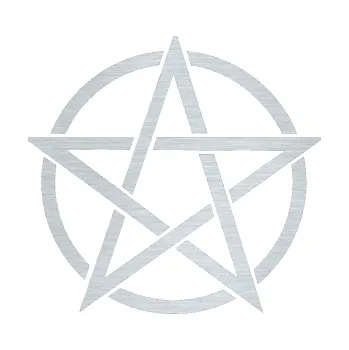 samolepka Pentagram (61 - škrábaný hliník) SAMOLEPKA NA AUTO, NÁLEPKA, FÓLIE, POLEP, TUNING, VLASTNÍ TEXT, TISK, AUTOSAMOLEPKY.cz, POLEPY, OBRÁZEK, LOGO, 3D STICKERS