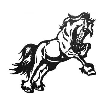 Samolepící dekorace SAMOLEPKA Kůň 055 pravá (63 - škrábaný kov černý) NA AUTO, NÁLEPKA, FÓLIE, POLEP, TUNING, VLASTNÍ TEXT, TISK, AUTOSAMOLEPKY.cz, POLEPY, OBRÁZEK, LOGO, SAMOLEPKY