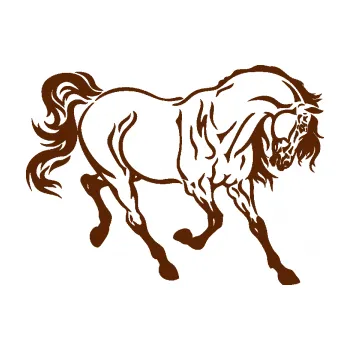 Samolepící dekorace SAMOLEPKA Kůň 048 pravá (15 - hnědá) NA AUTO, NÁLEPKA, FÓLIE, POLEP, TUNING, VLASTNÍ TEXT, TISK, AUTOSAMOLEPKY.cz, POLEPY, OBRÁZEK, LOGO, SAMOLEPKY