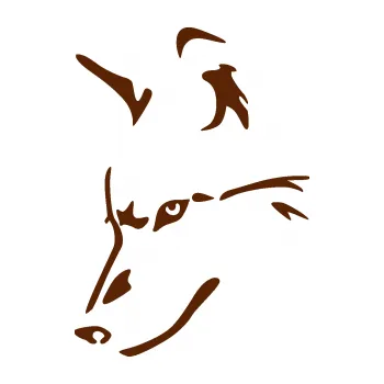 Polep vozidla Pes 159 levá vlk (15 - hnědá) SAMOLEPKA NA AUTO, NÁLEPKA, FÓLIE, POLEP, TUNING, VLASTNÍ TEXT, TISK, AUTOSAMOLEPKY.cz, POLEPY, OBRÁZEK, LOGO, 3D STICKERS