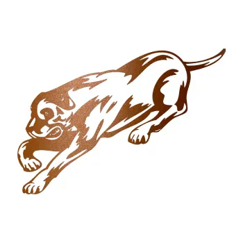 samolepka Pes 049 levá (44 - měděná metalíza) SAMOLEPKA NA AUTO, NÁLEPKA, FÓLIE, POLEP, TUNING, VLASTNÍ TEXT, TISK, AUTOSAMOLEPKY.cz, POLEPY, OBRÁZEK, LOGO, 3D STICKERS