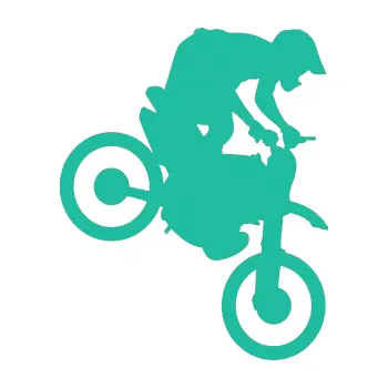 Samolepící dekorace SAMOLEPKA Motorka 020 pravá motokros (25 - tyrkysová) NA AUTO, NÁLEPKA, FÓLIE, POLEP, TUNING, VLASTNÍ TEXT, TISK, AUTOSAMOLEPKY.cz, POLEPY, OBRÁZEK, LOGO, SAMOLEPKY