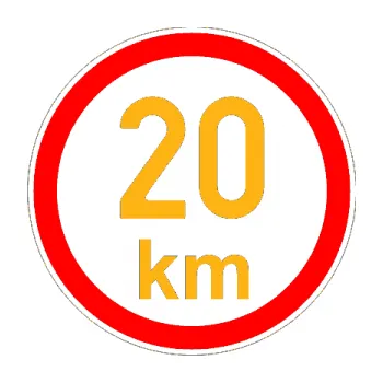 samolepka Maximální rychlost 20km - nejvyšší konstrukční rychlost (21 - světle oranžová) SAMOLEPKA NA AUTO, NÁLEPKA, FÓLIE, POLEP, TUNING, VLASTNÍ TEXT, TISK, AUTOSAMOLEPKY.cz, POLEPY, OBRÁZEK, LOGO, 3D STICKERS