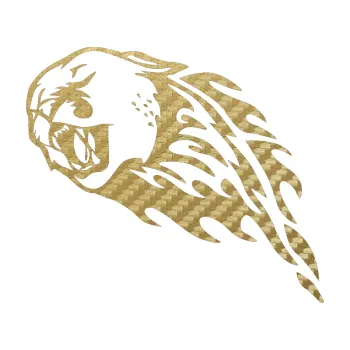 Samolepicí dekorace na vozidlo Animal flames 083 levá puma (59 - 3D karbon zlatý) SAMOLEPKA NA AUTO, NÁLEPKA, FÓLIE, POLEP, TUNING, VLASTNÍ TEXT, TISK, AUTOSAMOLEPKY.cz, POLEPY, OBRÁZEK, LOGO, 3D STICKERS