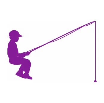 Polep vozidla SAMOLEPKA Rybář 011 pravá chlapec s prutem (14 - fialová) NA AUTO, NÁLEPKA, FÓLIE, POLEP, TUNING, VLASTNÍ TEXT, TISK, AUTOSAMOLEPKY.cz, POLEPY, OBRÁZEK, LOGO, SAMOLEPKY