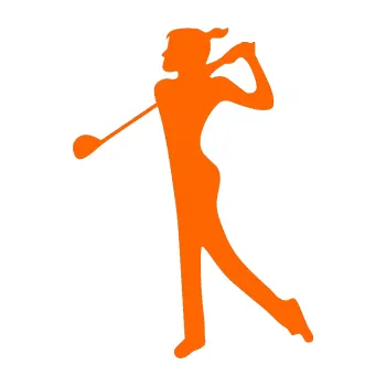 Polep vozidla SAMOLEPKA Golfistka 016 levá (73 - Fluorescentní oranžová) NA AUTO, NÁLEPKA, FÓLIE, POLEP, TUNING, VLASTNÍ TEXT, TISK, AUTOSAMOLEPKY.cz, POLEPY, OBRÁZEK, LOGO, SAMOLEPKY