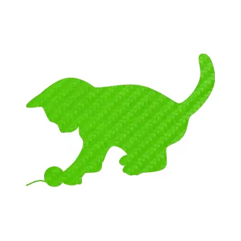 Samolepící dekorace SAMOLEPKA Kočka 002 levá (58 - 3D karbon zelený kawasaki) NA AUTO, NÁLEPKA, FÓLIE, POLEP, TUNING, VLASTNÍ TEXT, TISK, AUTOSAMOLEPKY.cz, POLEPY, OBRÁZEK, LOGO, SAMOLEPKY