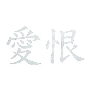 Polep vozidla SAMOLEPKA Čínský znak Love Hate (51 - 3D karbon bílý) NA AUTO, NÁLEPKA, FÓLIE, POLEP, TUNING, VLASTNÍ TEXT, TISK, AUTOSAMOLEPKY.cz, POLEPY, OBRÁZEK, LOGO, SAMOLEPKY