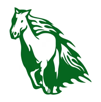 Samolepicí dekorace na vozidlo Animal flames 006 levá kůň (20 - tmavě zelená) SAMOLEPKA NA AUTO, NÁLEPKA, FÓLIE, POLEP, TUNING, VLASTNÍ TEXT, TISK, AUTOSAMOLEPKY.cz, POLEPY, OBRÁZEK, LOGO, 3D STICKERS