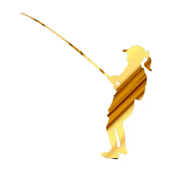 Polep vozidla SAMOLEPKA Rybář 005 levá (81 - chrom fólie zlatá zrcadlová) NA AUTO, NÁLEPKA, FÓLIE, POLEP, TUNING, VLASTNÍ TEXT, TISK, AUTOSAMOLEPKY.cz, POLEPY, OBRÁZEK, LOGO, SAMOLEPKY