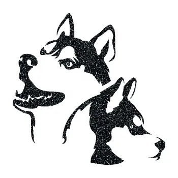 Polep vozidla Pes 117 levá husky (85 - Ultra Metalic černá) SAMOLEPKA NA AUTO, NÁLEPKA, FÓLIE, POLEP, TUNING, VLASTNÍ TEXT, TISK, AUTOSAMOLEPKY.cz, POLEPY, OBRÁZEK, LOGO, 3D STICKERS