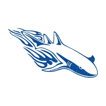 Samolepicí dekorace na vozidlo Animal flames 048 pravá žralok (88 - Ultra Metalic modrá) SAMOLEPKA NA AUTO, NÁLEPKA, FÓLIE, POLEP, TUNING, VLASTNÍ TEXT, TISK, AUTOSAMOLEPKY.cz, POLEPY, OBRÁZEK, LOGO, 3D STICKERS