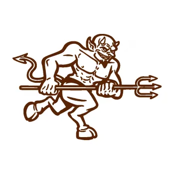 Samolepící dekorace Čert 002 pravá s vidlemi (15 - hnědá) SAMOLEPKA NA AUTO, NÁLEPKA, FÓLIE, POLEP, TUNING, VLASTNÍ TEXT, TISK, AUTOSAMOLEPKY.cz, POLEPY, OBRÁZEK, LOGO, 3D STICKERS