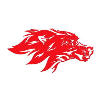 Polep vozidla SAMOLEPKA Pes 127 pravá hlava (10 - červená) NA AUTO, NÁLEPKA, FÓLIE, POLEP, TUNING, VLASTNÍ TEXT, TISK, AUTOSAMOLEPKY.cz, POLEPY, OBRÁZEK, LOGO, SAMOLEPKY