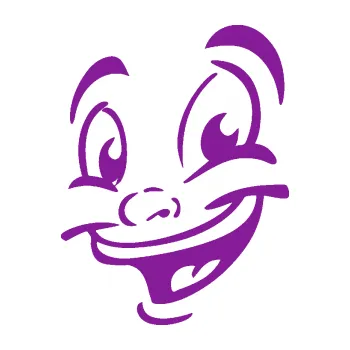 Samolepící dekorace Obličej 003 levá veselý (14 - fialová) SAMOLEPKA NA AUTO, NÁLEPKA, FÓLIE, POLEP, TUNING, VLASTNÍ TEXT, TISK, AUTOSAMOLEPKY.cz, POLEPY, OBRÁZEK, LOGO, 3D STICKERS