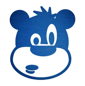 Samolepící dekorace SAMOLEPKA Medvěd 003 pravá kreslená hlava (65 - škrábaný kov modrý) NA AUTO, NÁLEPKA, FÓLIE, POLEP, TUNING, VLASTNÍ TEXT, TISK, AUTOSAMOLEPKY.cz, POLEPY, OBRÁZEK, LOGO, SAMOLEPKY