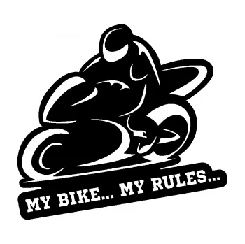 Samolepící dekorace SAMOLEPKA Motorkář 012 levá s textem (01 - černá) NA AUTO, NÁLEPKA, FÓLIE, POLEP, TUNING, VLASTNÍ TEXT, TISK, AUTOSAMOLEPKY.cz, POLEPY, OBRÁZEK, LOGO, SAMOLEPKY