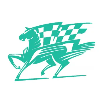 Samolepící dekorace SAMOLEPKA Kůň racing 001 levá se šachovnicí (25 - tyrkysová) NA AUTO, NÁLEPKA, FÓLIE, POLEP, TUNING, VLASTNÍ TEXT, TISK, AUTOSAMOLEPKY.cz, POLEPY, OBRÁZEK, LOGO, SAMOLEPKY
