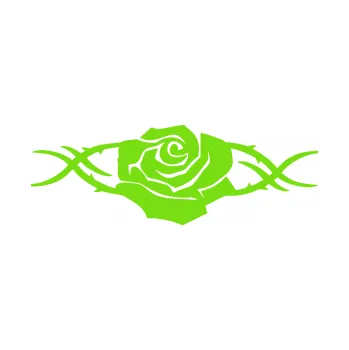 Samolepící dekorace Květina dekor 020 levá růže s trny (04 - zelená kawasaki) SAMOLEPKA NA AUTO, NÁLEPKA, FÓLIE, POLEP, TUNING, VLASTNÍ TEXT, TISK, AUTOSAMOLEPKY.cz, POLEPY, OBRÁZEK, LOGO, 3D STICKERS