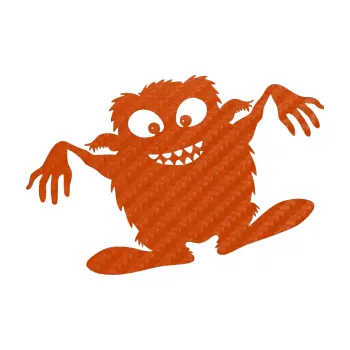 Samolepicí dekorace na vozidlo Monstrum 001 levá (54 - 3D karbon oranžový) SAMOLEPKA NA AUTO, NÁLEPKA, FÓLIE, POLEP, TUNING, VLASTNÍ TEXT, TISK, AUTOSAMOLEPKY.cz, POLEPY, OBRÁZEK, LOGO, 3D STICKERS