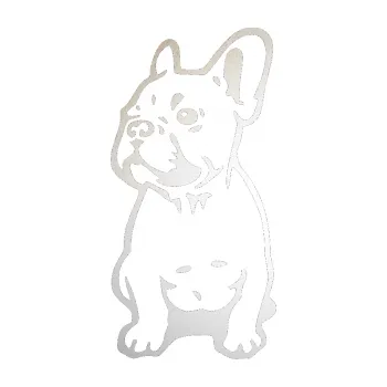 Polep vozidla SAMOLEPKA Pes 070 levá Francouzský buldoček (82 - odrazková reflexní bílá) NA AUTO, NÁLEPKA, FÓLIE, POLEP, TUNING, VLASTNÍ TEXT, TISK, AUTOSAMOLEPKY.cz, POLEPY, OBRÁZEK, LOGO, SAMOLEPKY